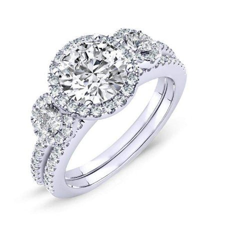 2.00 ct - Lunaria - Round Moissanite Bridal Set