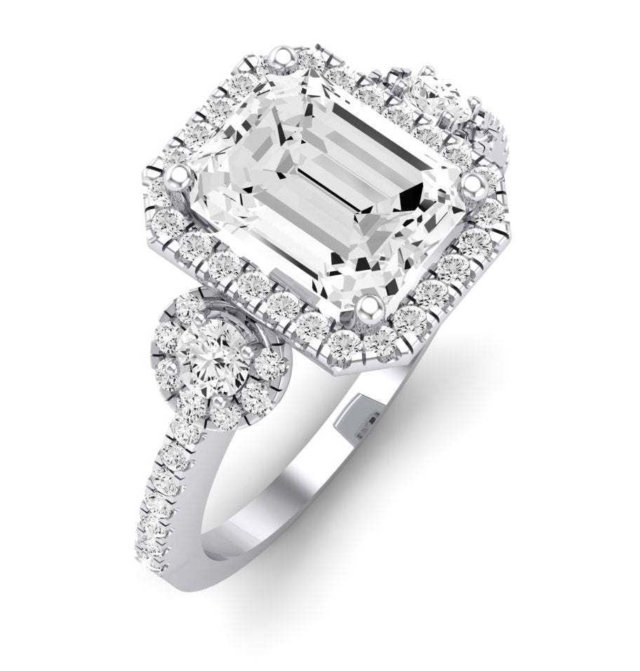 Lunaria Emerald Diamond Engagement Ring (Lab Grown Igi Cert) whitegold