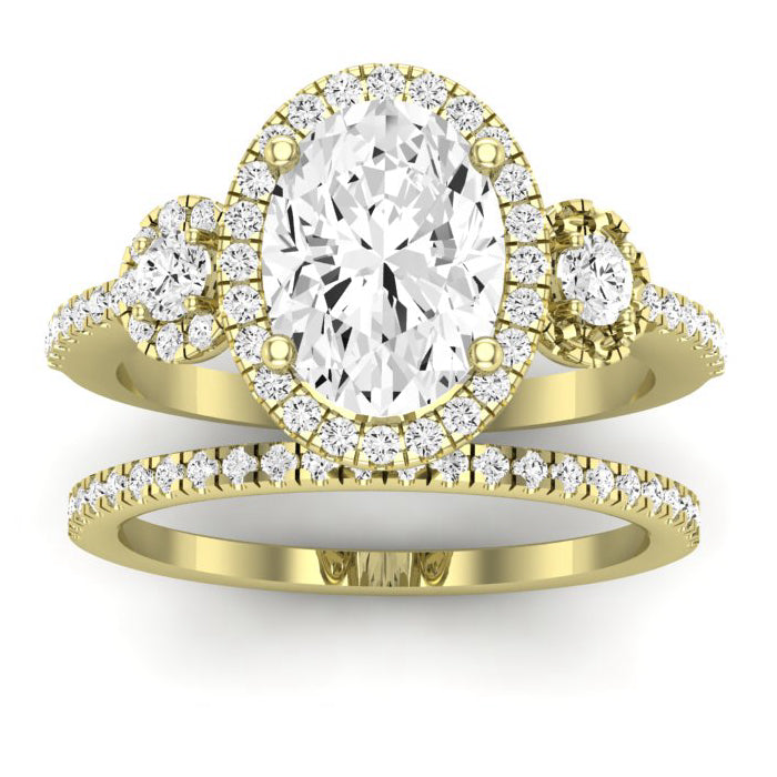 Lunaria Oval Diamond Bridal Set (Lab Grown Igi Cert) yellowgold