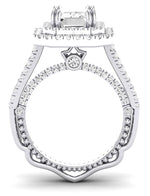 Lupin Emerald Moissanite Engagement Ring whitegold