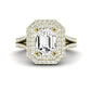 Lupin Emerald Moissanite Engagement Ring yellowgold