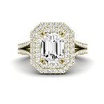 Lupin Emerald Moissanite Engagement Ring yellowgold