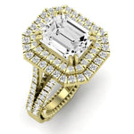 Lupin Emerald Moissanite Engagement Ring yellowgold