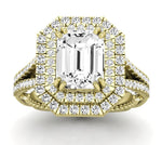 Lupin Emerald Moissanite Engagement Ring yellowgold