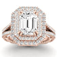 Lupin Emerald Moissanite Engagement Ring rosegold