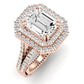 Lupin Emerald Moissanite Engagement Ring rosegold