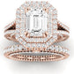 Lupin Emerald Moissanite Engagement Ring rosegold