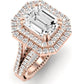 Lupin Emerald Moissanite Engagement Ring rosegold