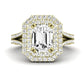 Lupin Emerald Moissanite Engagement Ring yellowgold