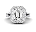 Lupin Emerald Diamond Engagement Ring (Lab Grown Igi Cert) whitegold