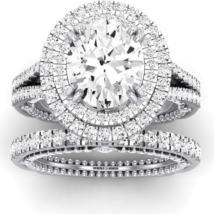 1.00 ct - Lupin - GIA Natural Oval Diamond Bridal Set