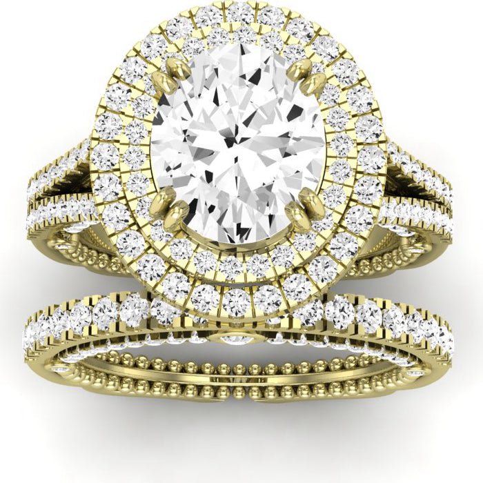 Lupin Oval Moissanite Bridal Set yellowgold