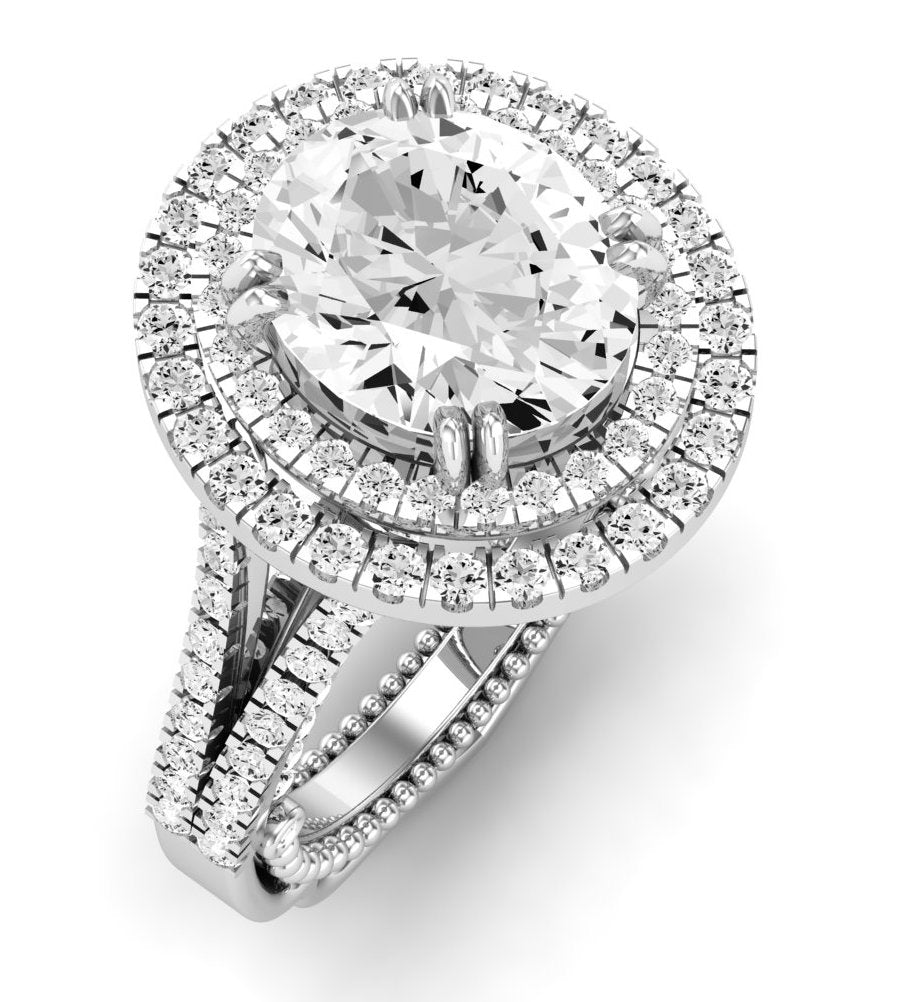 Lupin Oval Moissanite Engagement Ring whitegold