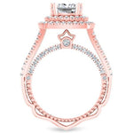 Lupin Princess Moissanite Engagement Ring rosegold