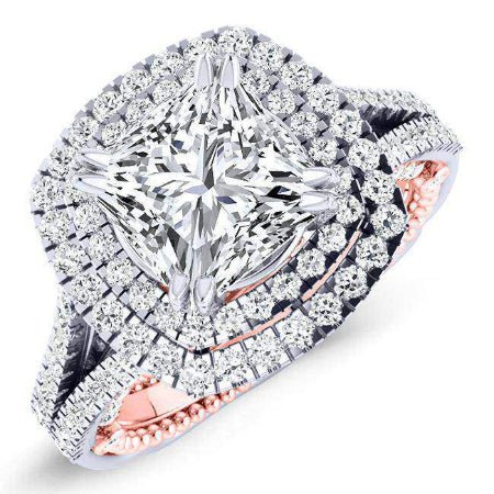 3.00 ct - Lupin - Princess Moissanite Engagement Ring
