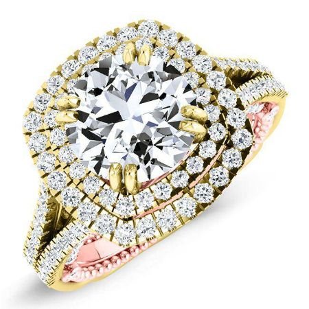 Lupin Round Moissanite Bridal Set yellowgold