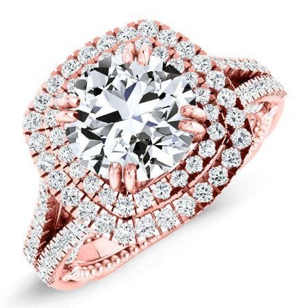 Lupin Round Moissanite Bridal Set rosegold