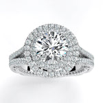 Lupin Round Moissanite Engagement Ring whitegold