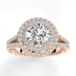 Lupin Round Moissanite Engagement Ring rosegold
