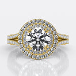 Lupin Round Moissanite Engagement Ring yellowgold