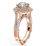 Lupin Round Moissanite Engagement Ring rosegold