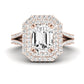 Lupin Emerald Diamond Engagement Ring (Lab Grown Igi Cert) rosegold