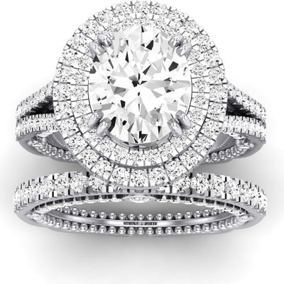 Lupin Oval Diamond Bridal Set (Lab Grown Igi Cert) whitegold