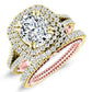 Lupin Cushion Diamond Bridal Set (Lab Grown Igi Cert) yellowgold