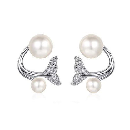 Madelyn Diamond & Pearl Earrings whitegold