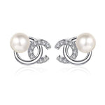Maggie Diamond & Pearl Earrings whitegold