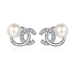 Maggie Moissanite & Pearl Earrings whitegold