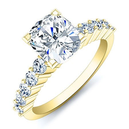 Magnolia Cushion Moissanite Bridal Set yellowgold