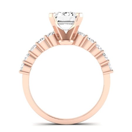 Magnolia Diamond Matching Band Only ( Engagement Ring Not Included) For Ring With Emerald Center rosegold