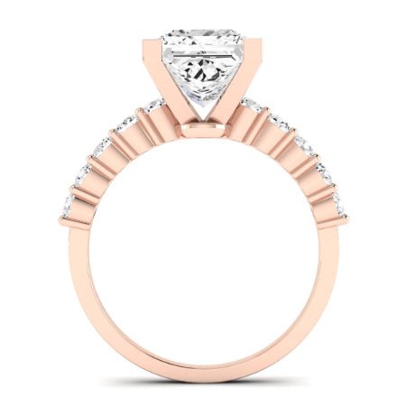 Magnolia Diamond Matching Band Only (does Not Include Engagement Ring) For Ring With Princess Center rosegold