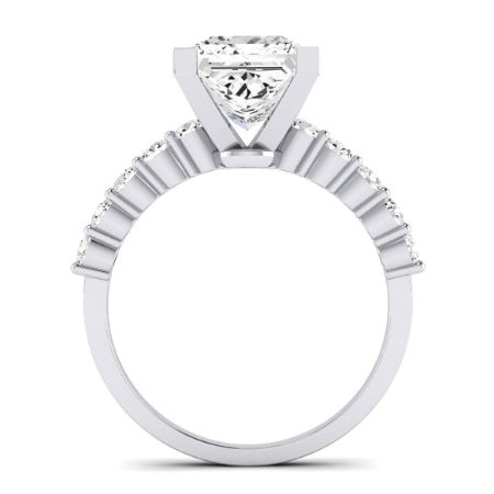 Magnolia Diamond Matching Band Only (does Not Include Engagement Ring) For Ring With Princess Center whitegold