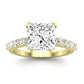 Magnolia Diamond Matching Band Only (does Not Include Engagement Ring) For Ring With Princess Center yellowgold