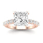 Magnolia Diamond Matching Band Only (does Not Include Engagement Ring) For Ring With Princess Center rosegold