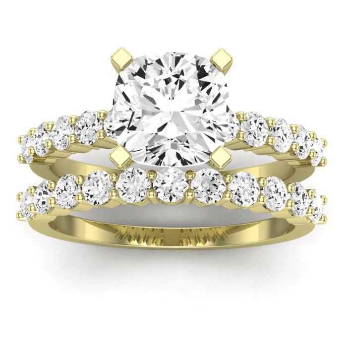 Magnolia Diamond Matching Band Only (does Not Include Engagement Ring) For Ring With Cushion Center yellowgold