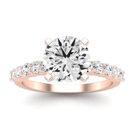 Magnolia Diamond Matching Band Only (does Not Include Engagement Ring) For Ring With Round Center rosegold