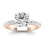 Magnolia Diamond Matching Band Only (does Not Include Engagement Ring) For Ring With Round Center rosegold