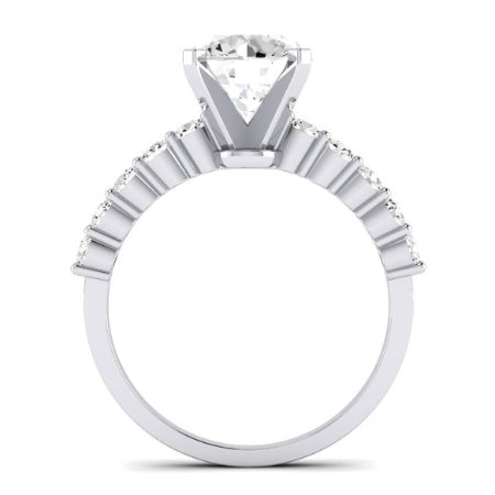 Magnolia Diamond Matching Band Only (does Not Include Engagement Ring) For Ring With Round Center whitegold