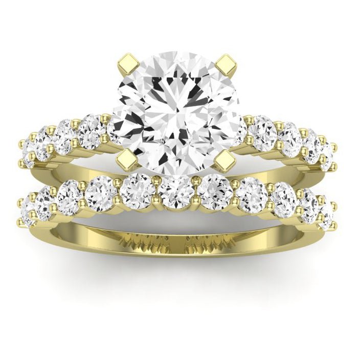 Magnolia Diamond Matching Band Only (does Not Include Engagement Ring) For Ring With Round Center yellowgold