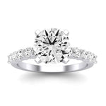 Magnolia Diamond Matching Band Only (does Not Include Engagement Ring) For Ring With Round Center whitegold