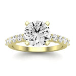 Magnolia Diamond Matching Band Only (does Not Include Engagement Ring) For Ring With Round Center yellowgold