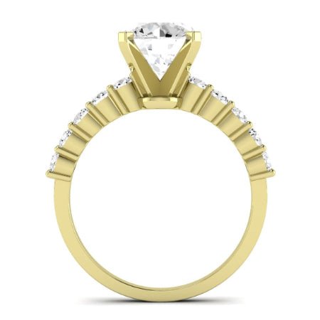 Magnolia Diamond Matching Band Only (does Not Include Engagement Ring) For Ring With Round Center yellowgold