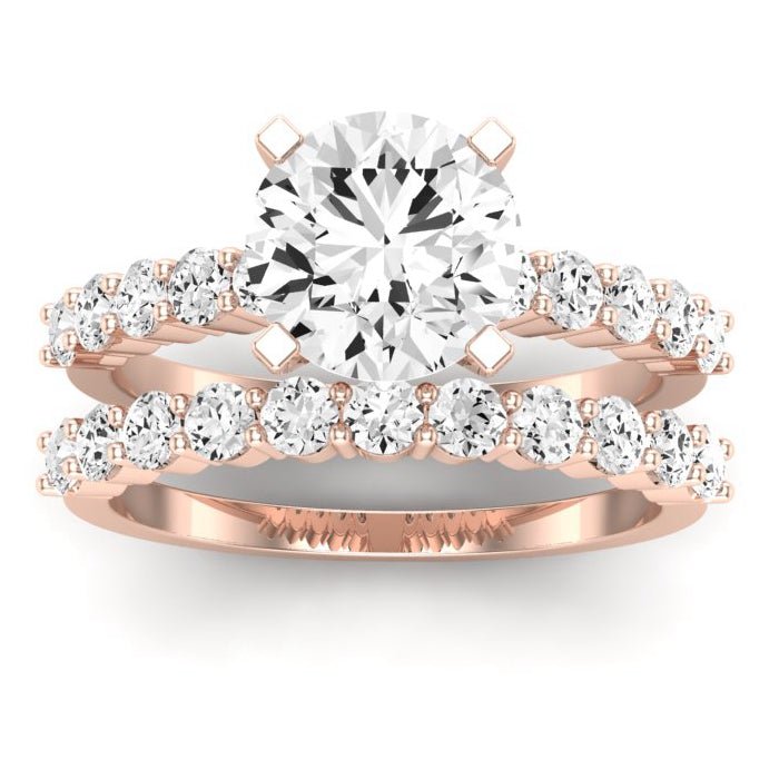 Magnolia Diamond Matching Band Only (does Not Include Engagement Ring) For Ring With Round Center rosegold