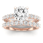 Magnolia Diamond Matching Band Only (does Not Include Engagement Ring) For Ring With Round Center rosegold