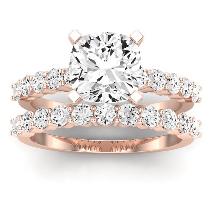 Magnolia Diamond Matching Band Only (does Not Include Engagement Ring) For Ring With Cushion Center rosegold