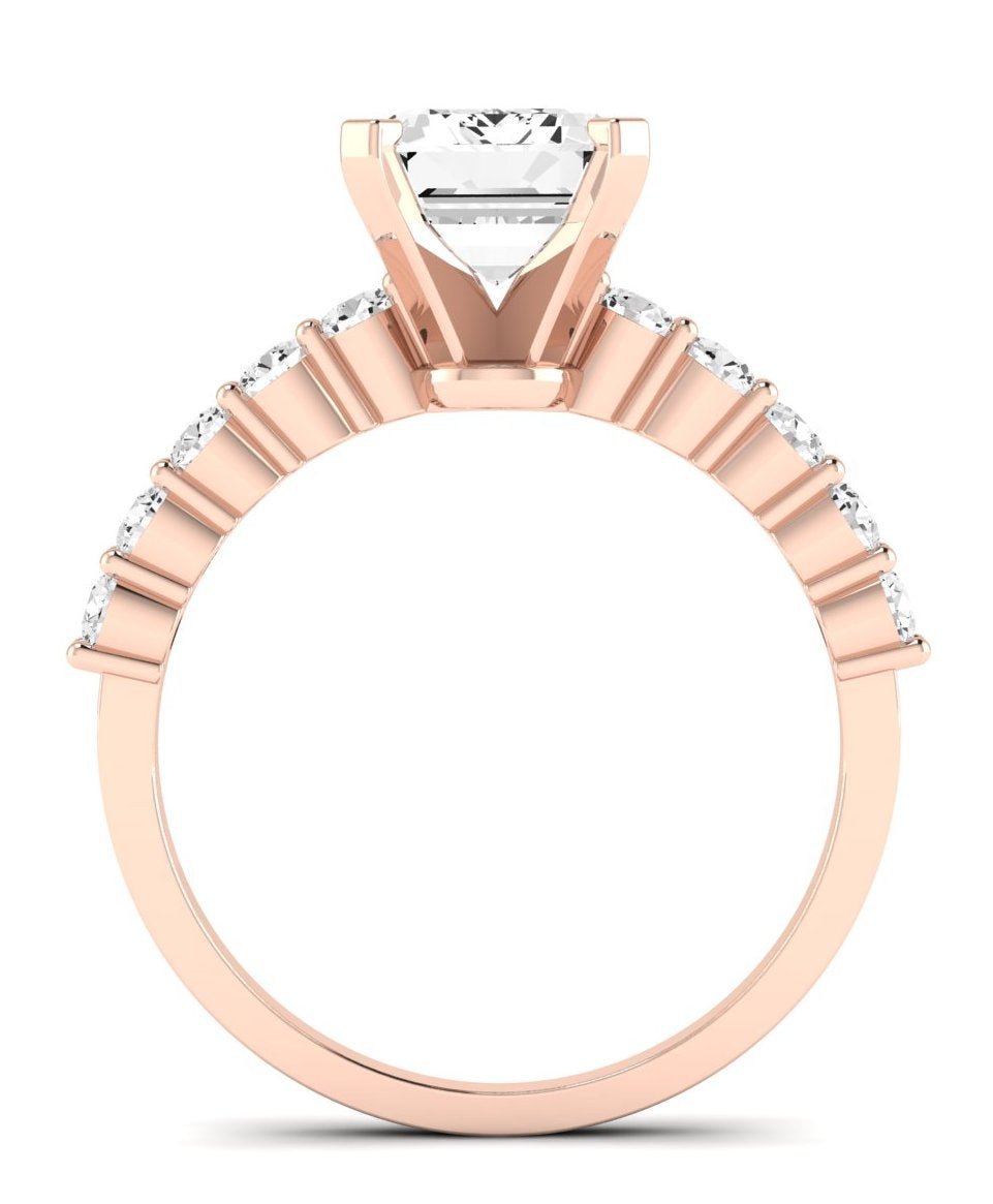 Magnolia Emerald Diamond Engagement Ring (Lab Grown Igi Cert) rosegold