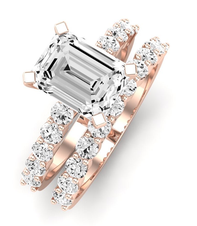 Magnolia Emerald Diamond Bridal Set (Lab Grown Igi Cert) rosegold